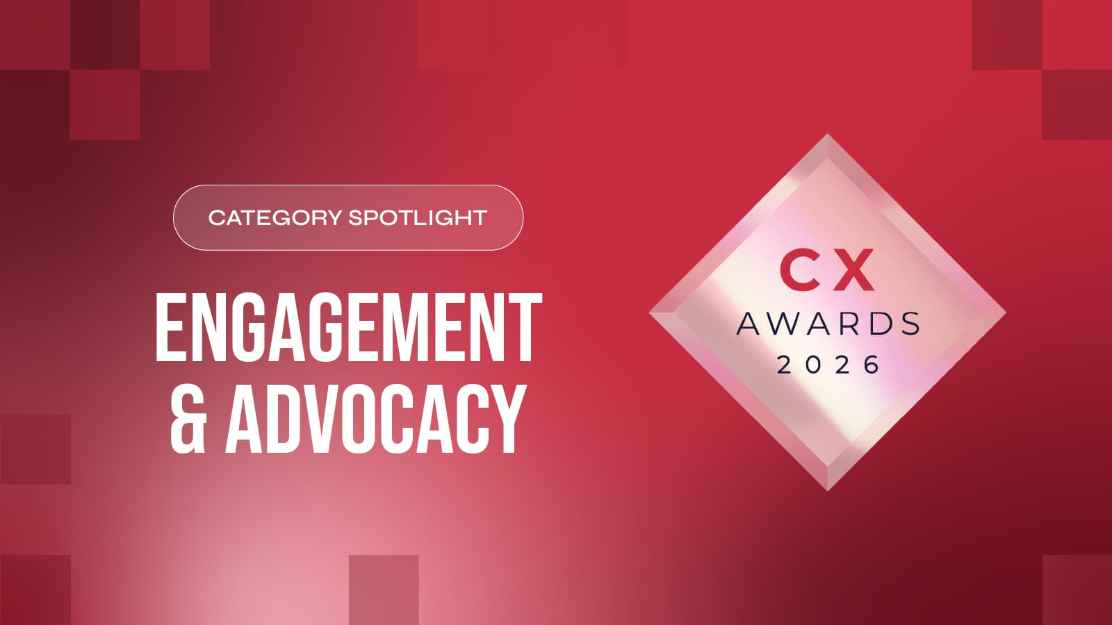 A network graphic representing the CX Awards Engagement and Advocacy layer, celebrating the best customer community platform awards and employee advocacy platforms.