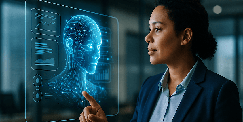 CX leader collaborating with AI assistant to build customer trust in automation