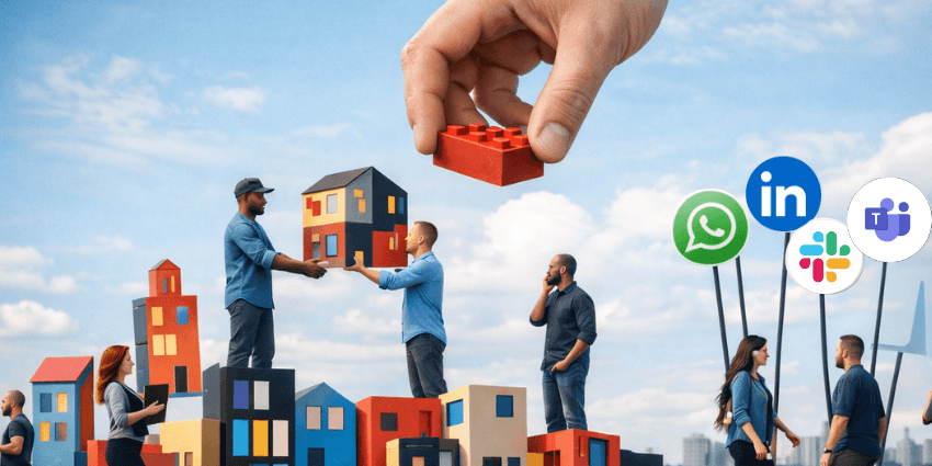 Illustration representing B2B community engagement as part of customer experience strategy