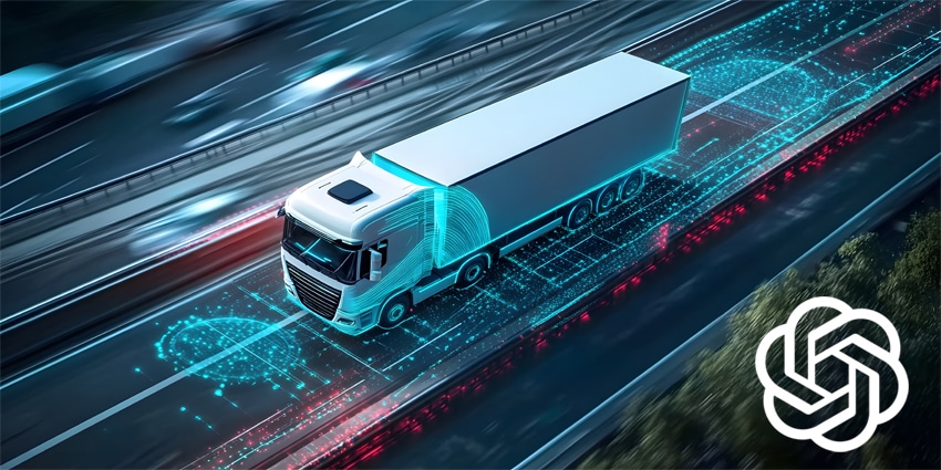 AI modernized delivery truck with OpenAI logo