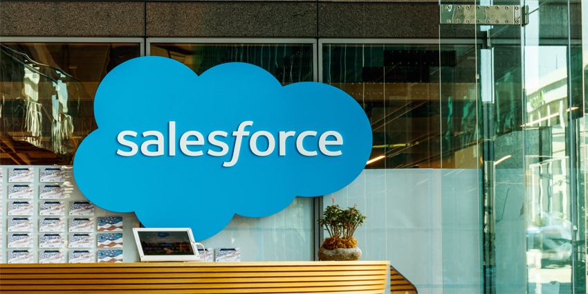 Salesforce CEO Marc Benioff speaking at The Future Live event on AI and tech layoffs