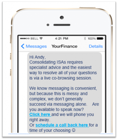 Customer service text example