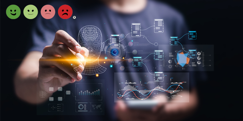 Businessman touch automated data management system to create reports with KPIs and indicators connected to the database. Data analysis with intelligent AI robot technology in business analysis.