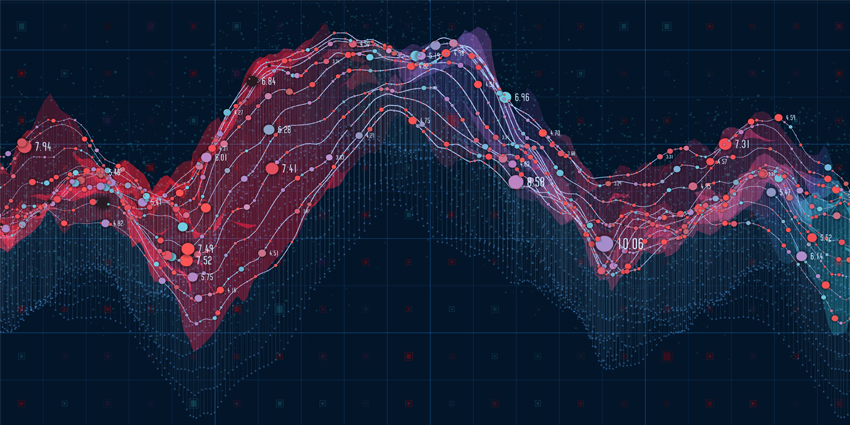 Big data visualization. Futuristic infographic. Information aesthetic design. Visual data complexity. Complex data threads graphic visualization. Social network representation.