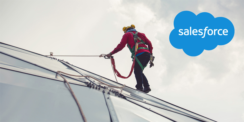 Male workers rope access height safety connecting with eight knots safety harness construction site oil tank dome.