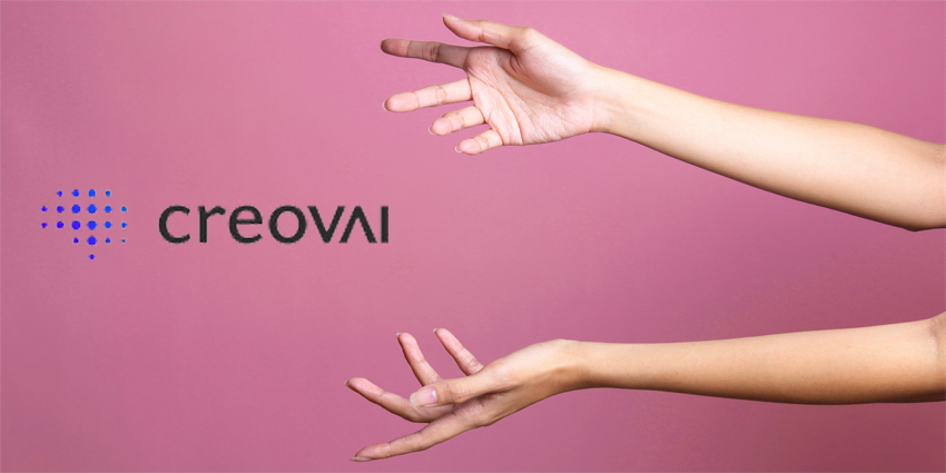 Woman hands holding or giving something big like bag or gift box over pink background