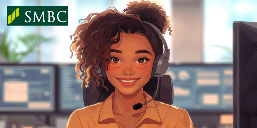 Customer Service Rep Talking AI Illustration
