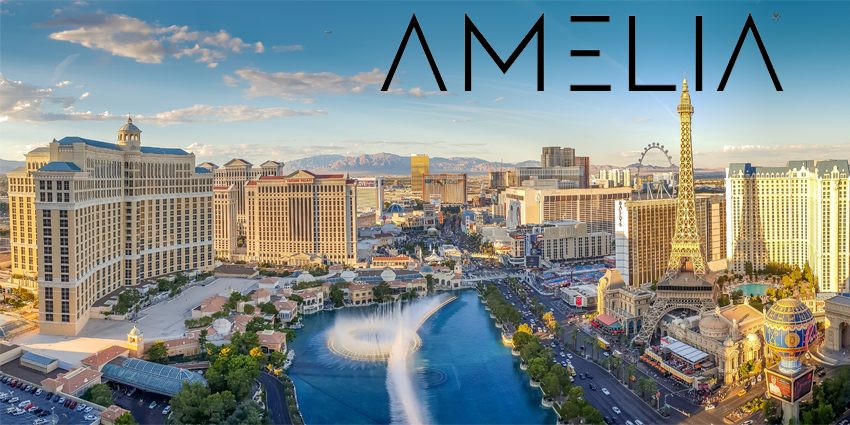 View of the Bellagio Fountains and The Strip in Las Vegas