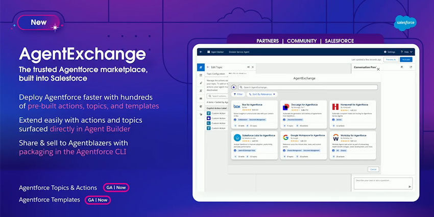 A graphic of Salesforce AgentExchange 