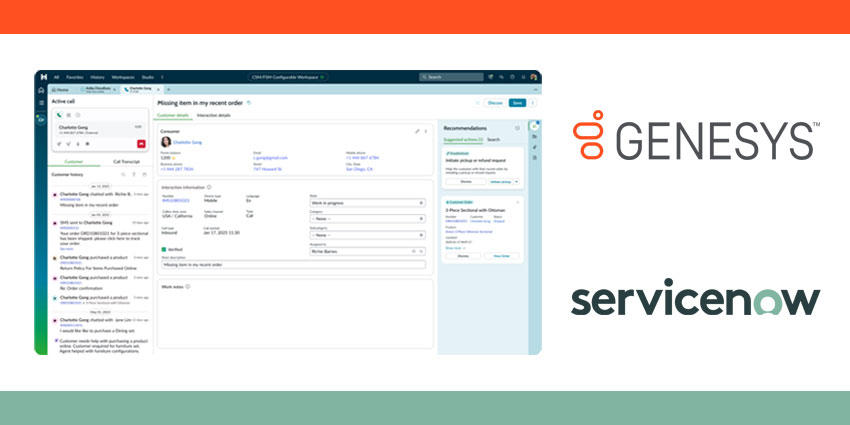 Genesys & ServiceNow Go Live with Their Unified CCaaS-CRM Offering