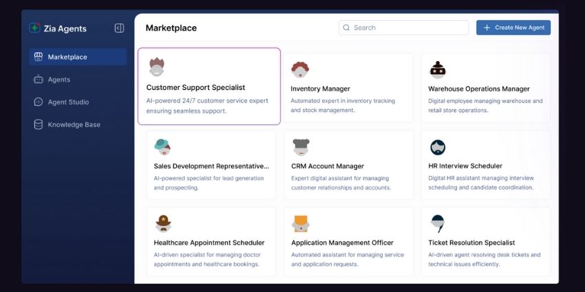 Zoho Zia Agent Dashboard