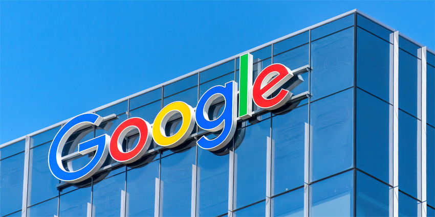Google logo in skyscraper building, Toronto, Canada