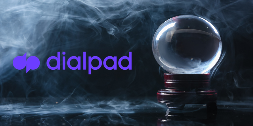 Crystal ball of fortune teller in smoke on dark background
