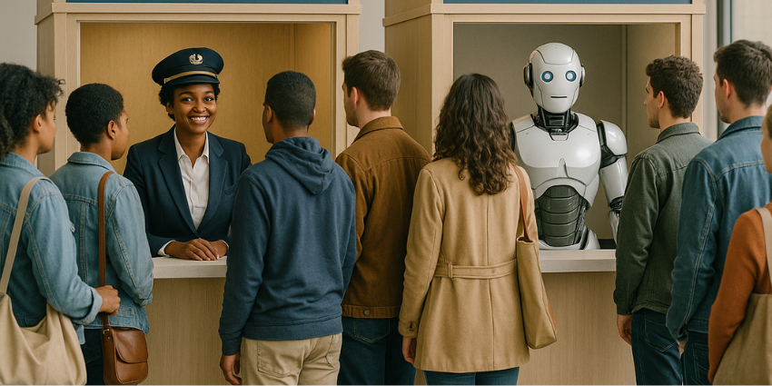 AI workflow orchestration interface coordinating customer interactions across channels and systems.
