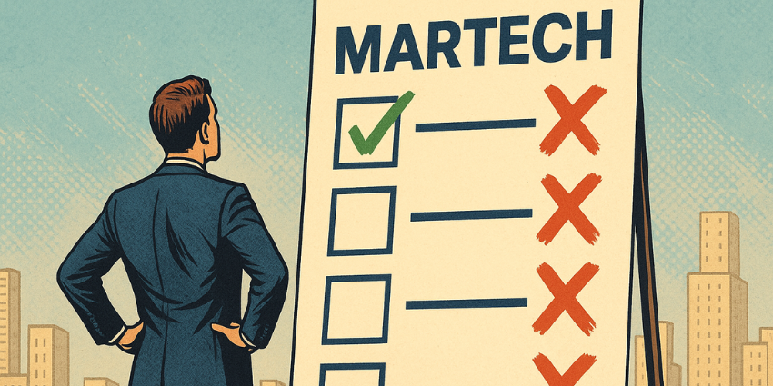 A marketing leader looking upon a checklist for marketing technology adoption