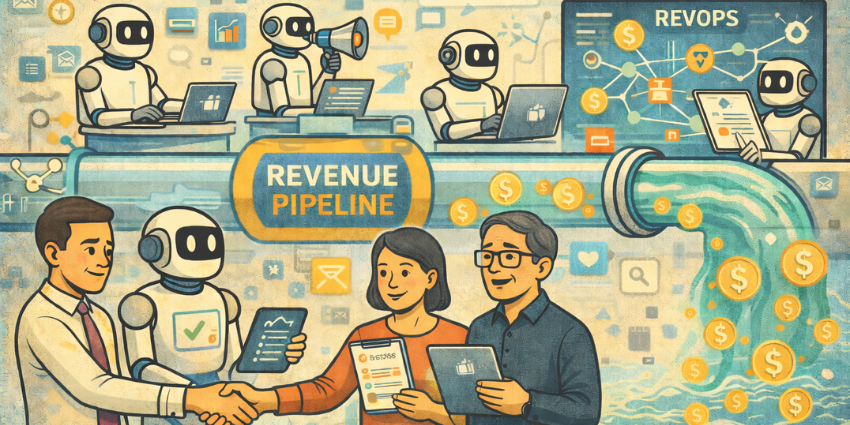 A revenue pipeline is support by AI agents