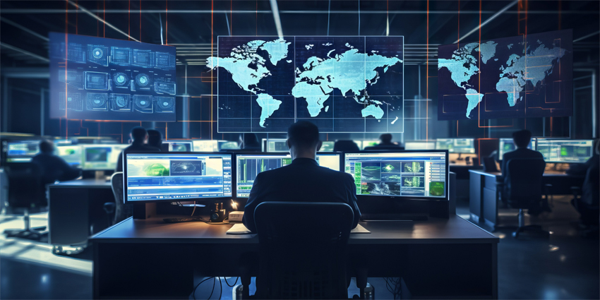 Contact center manager reviewing onshore versus offshore performance data on dashboard