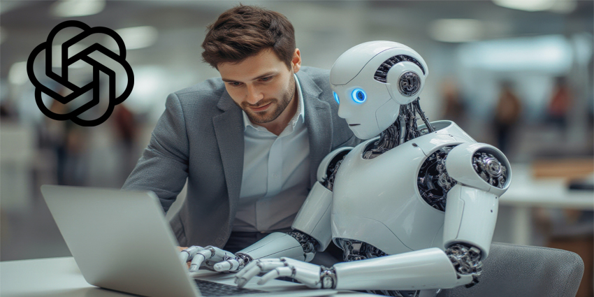 OpenAI logo alongside personal AI agent representing machine customer impact on customer service