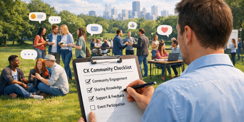 CX analytics dashboard showing community engagement and support case integration