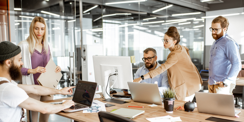 office workers improving productivity using WEM tools