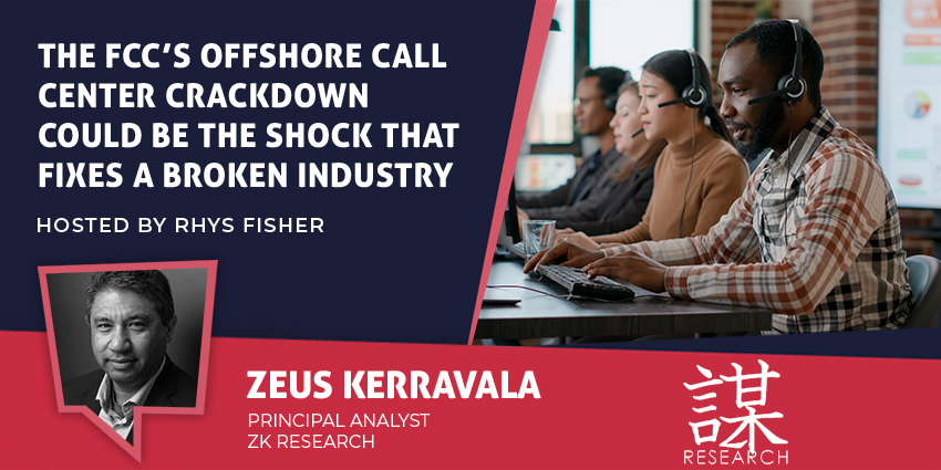 Illustration of FCC offshore call center rules impacting AI-driven enterprise CX