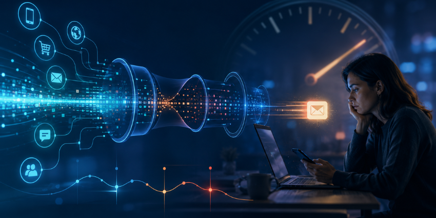 Real time CX latency across the customer journey