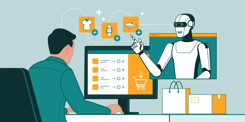A consumer looking at a smartphone displaying an AI-generated shopping shortlist, emphasizing the intersection of AI recommendations and ecommerce brand trust.