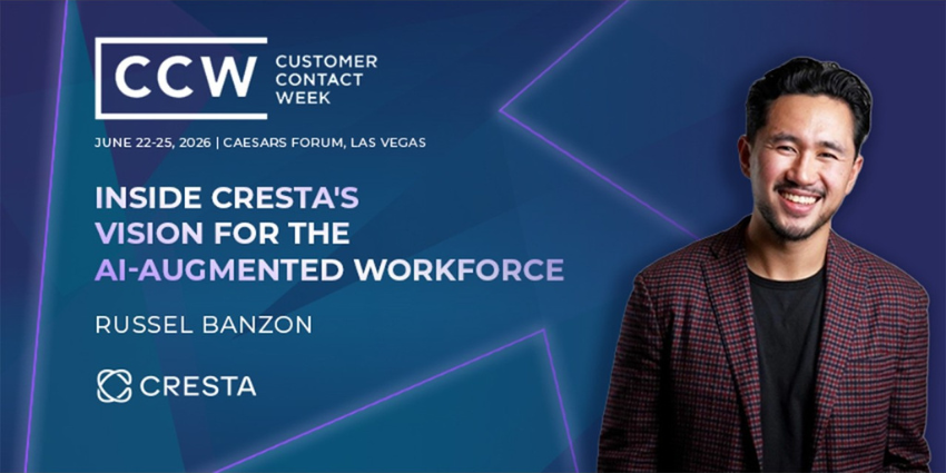 Cresta CMO Russel Banzon discussing AI agents and unified contact centre workforce at CCW Vegas