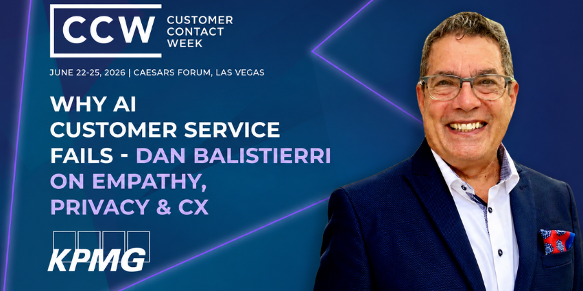 KPMG Director Dan Balisteri discussing AI risks and empathy deficit in CX at CCW Vegas
